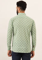 Green Paisley Print Pure Cotton Regular Fit Casual Shirt