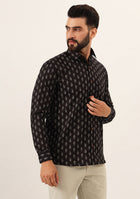 Brown Printed Pure Cotton Regular Fit Casual Shirt