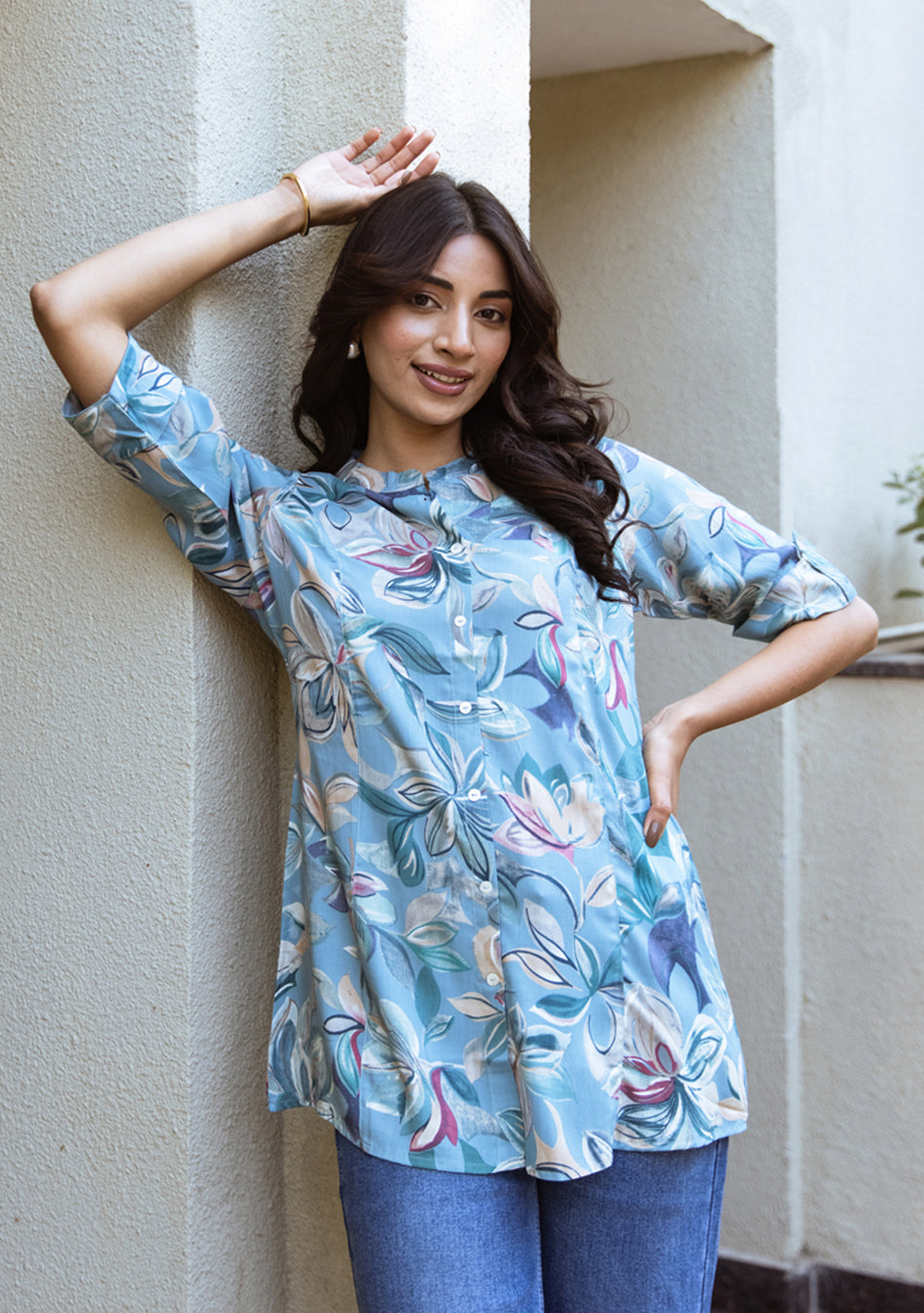 Ammanya Periwinkle Floral Top