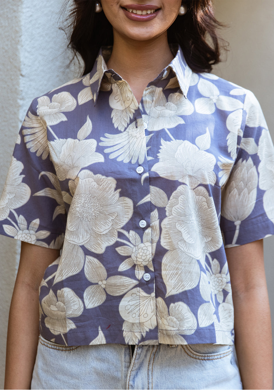 Ammanya Cerulean Bloom Top