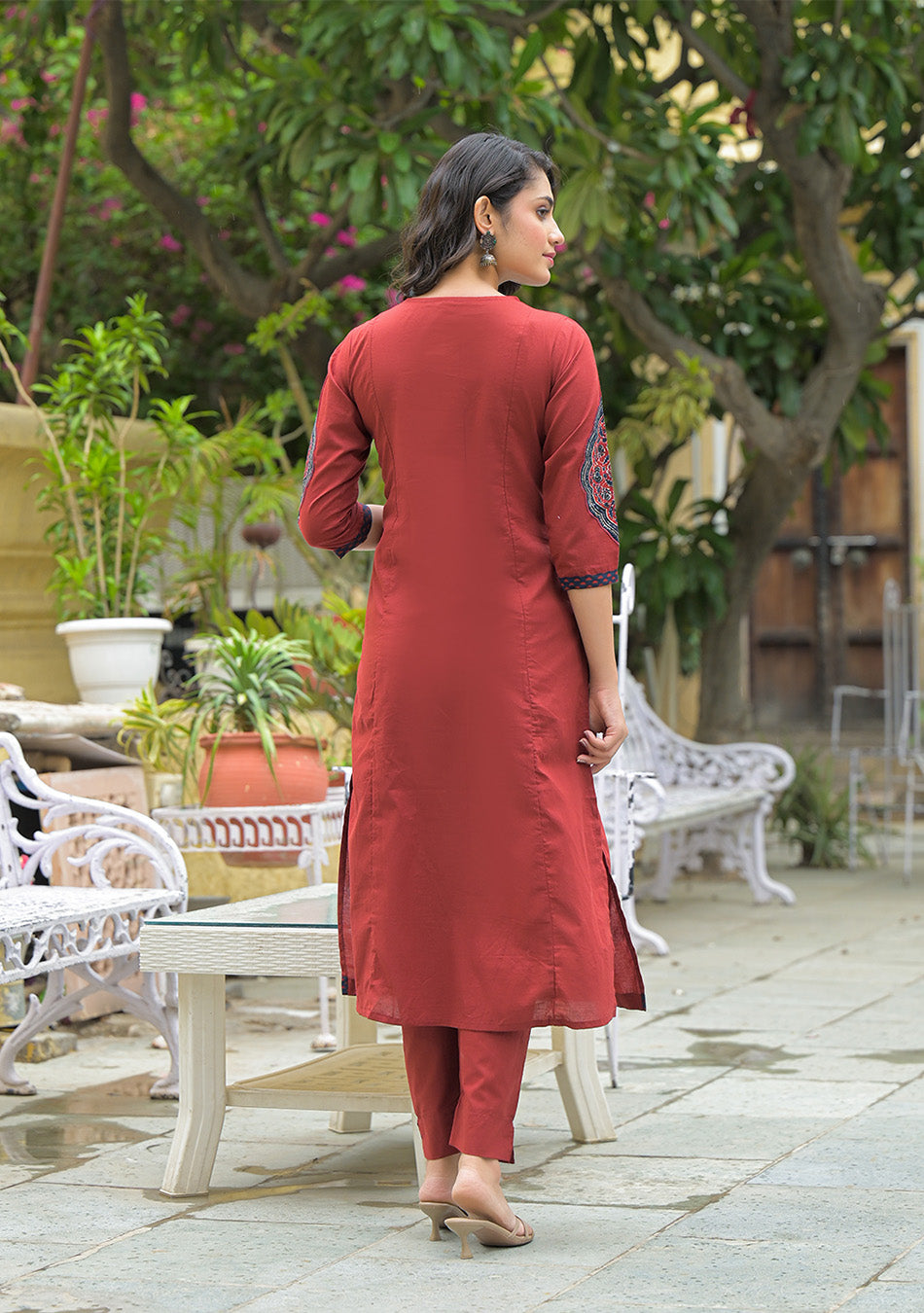 Rust Mehreen Printed Flex Suit Set