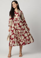 RED BOTANICAL DRESS