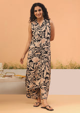 Noir Botanical A-Line Kurta Set