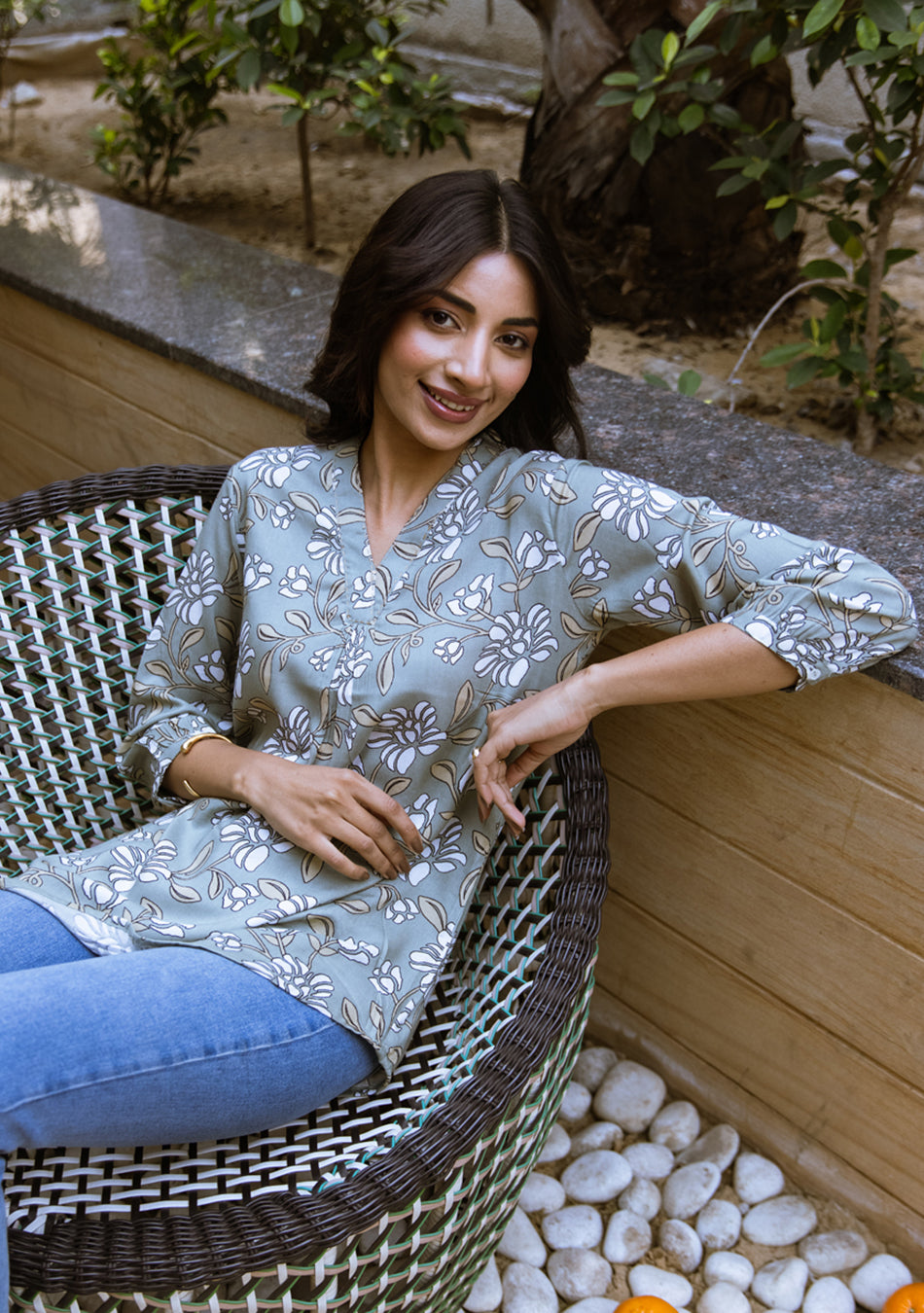 Ammanya OLIVE GRACE PLEATED TOP