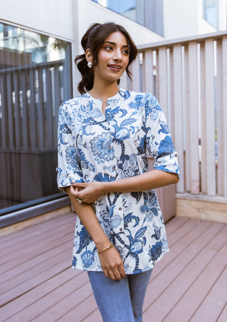 Ammanya Blue Willow Top