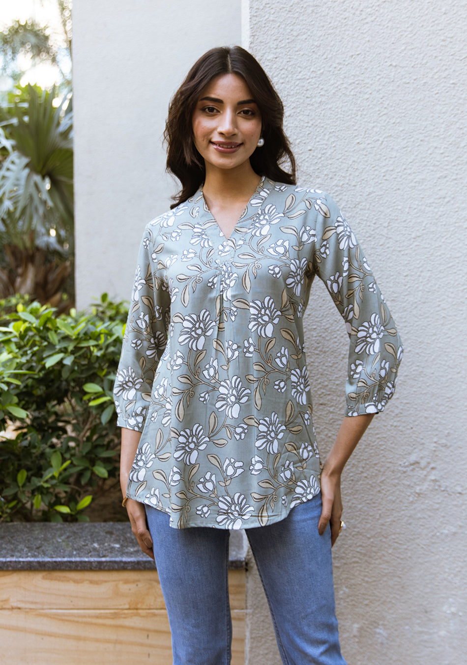 Ammanya OLIVE GRACE PLEATED TOP