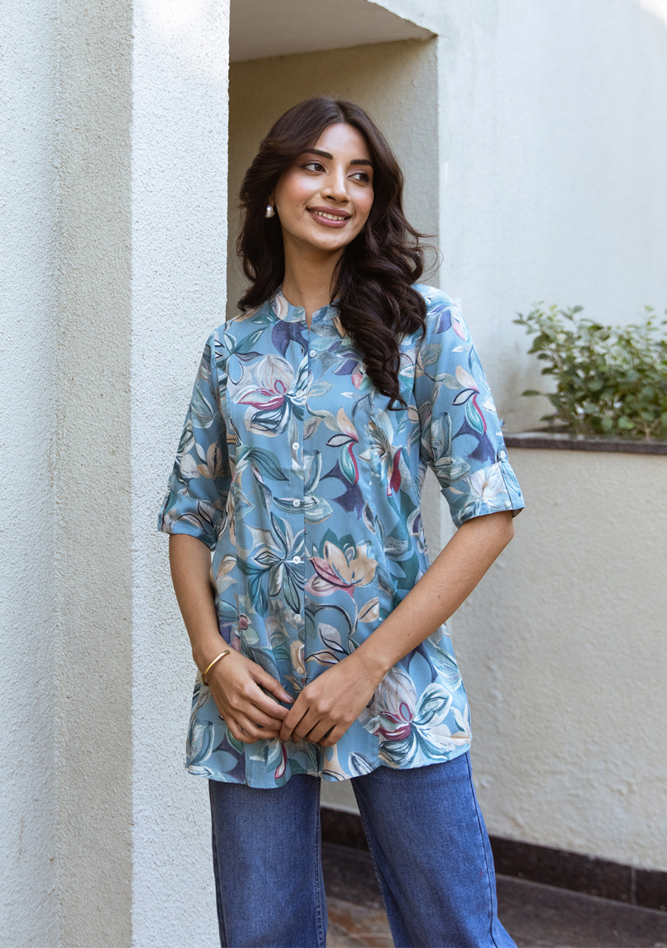 Ammanya Periwinkle Floral Top
