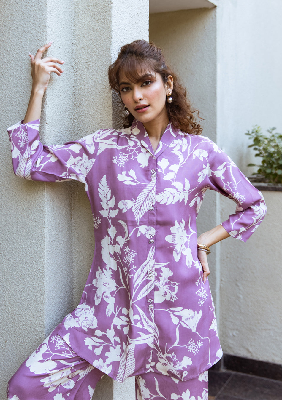 Ammanya Silken Lilac Co-ord Set