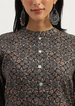 Mocha Maze Straight Kurta