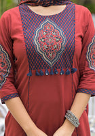 Rust Mehreen Printed Flex Suit Set