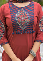 Rust Mehreen Printed Flex Suit Set