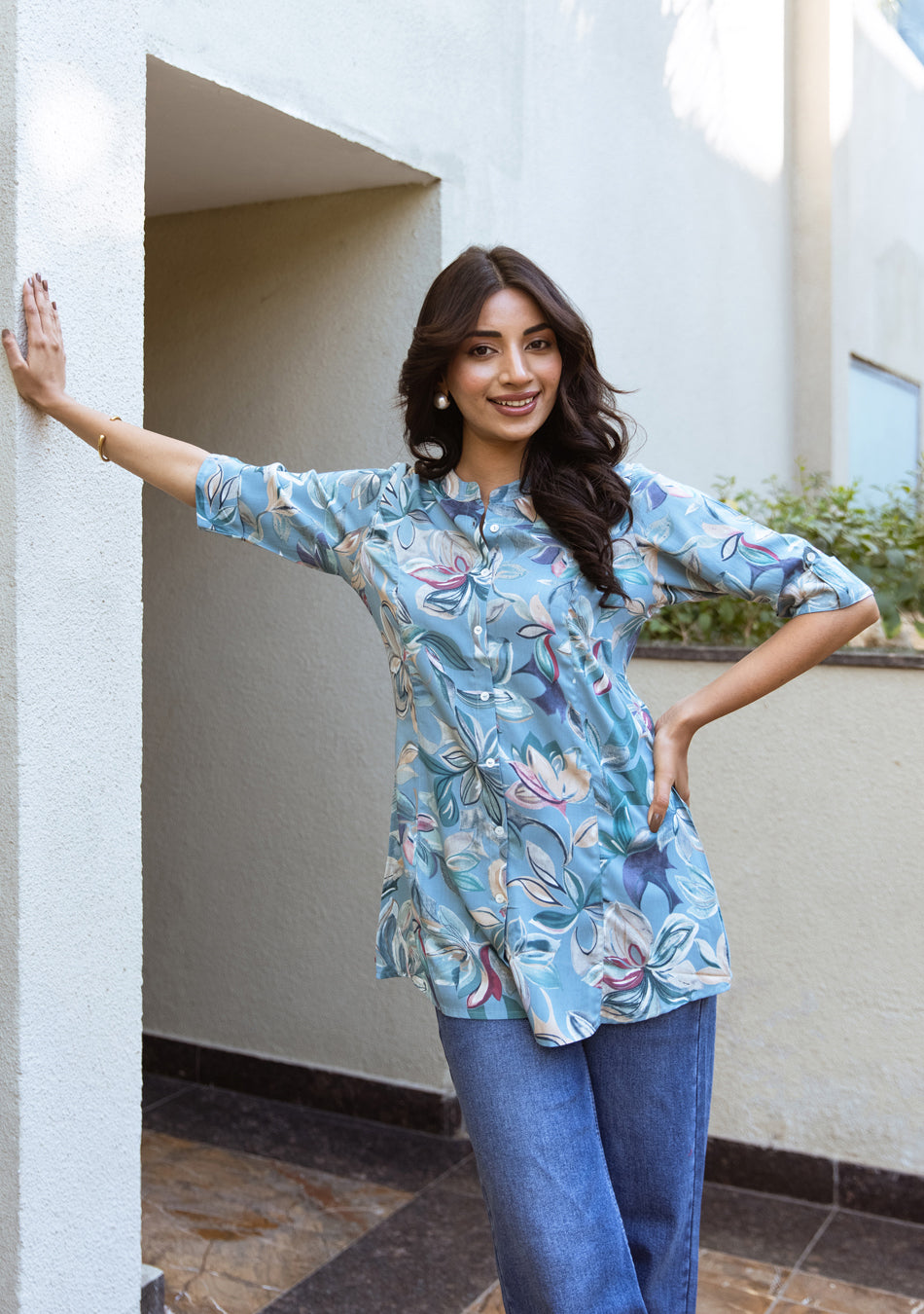 Ammanya Periwinkle Floral Top