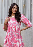 Rosette Floral Dress