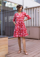 Red Floral Delight Dress