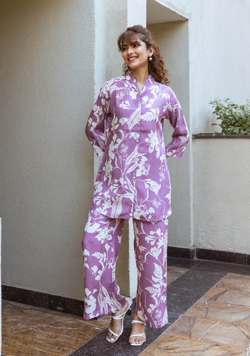 Ammanya Silken Lilac Co-ord Set