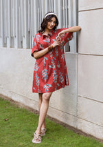 Crimson Leafy Dress