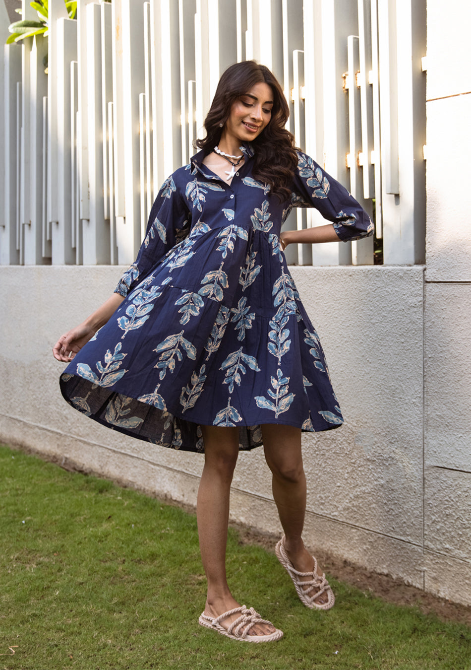 Ammanya Sapphire Leafy Dress