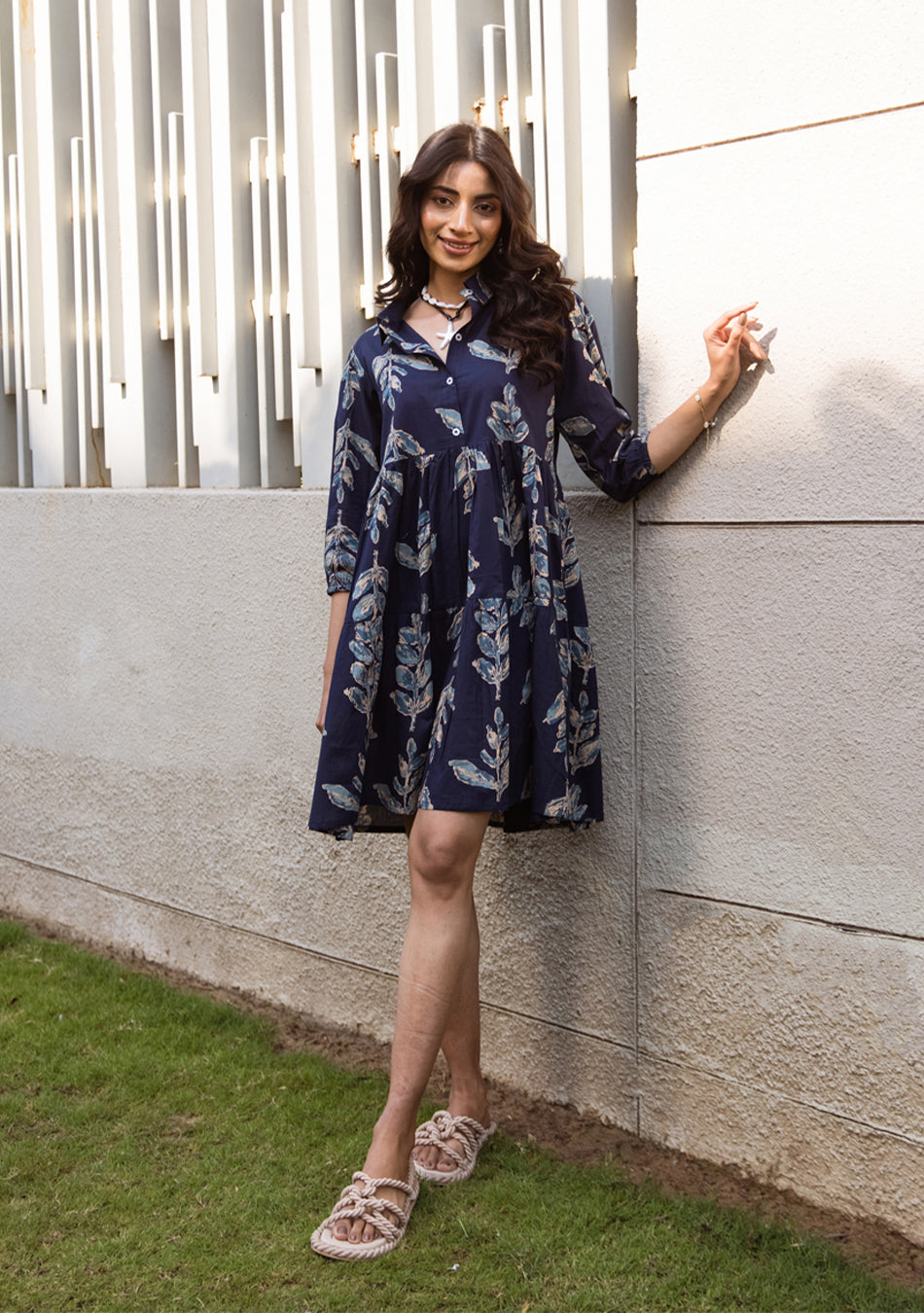 Ammanya Sapphire Leafy Dress