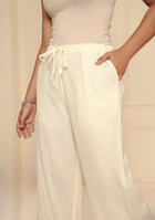 CREAM SCHIFFLY BORDER PANT