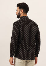 Brown Printed Pure Cotton Regular Fit Casual Shirt