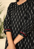 Boho Style Black Print Kurta