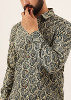 Blue Paisley Print Pure Cotton Regular Fit Casual Shirt