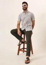 Lavender Paisley Print Pure Cotton Regular Fit Casual Shirt