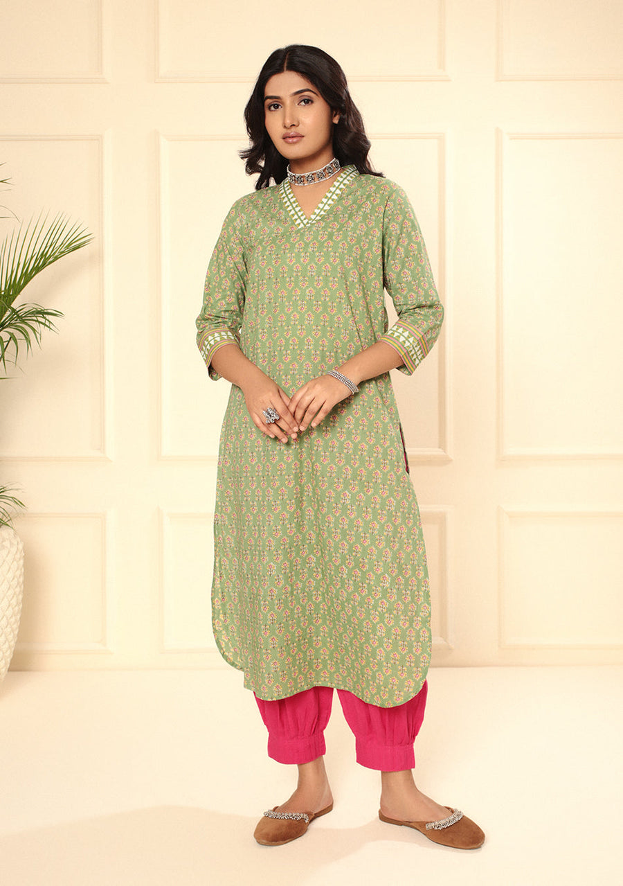 Olive Blossom Kurta