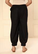 Black Afghani pant with pintex