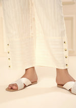 WHITE DOBBY PANT WITH LINING