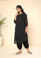 Boho Style Black Print Kurta