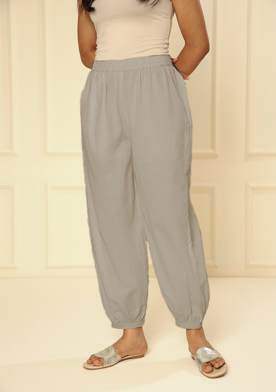 Ammanya STONE EMBROIDERED LACE CUFF PANT