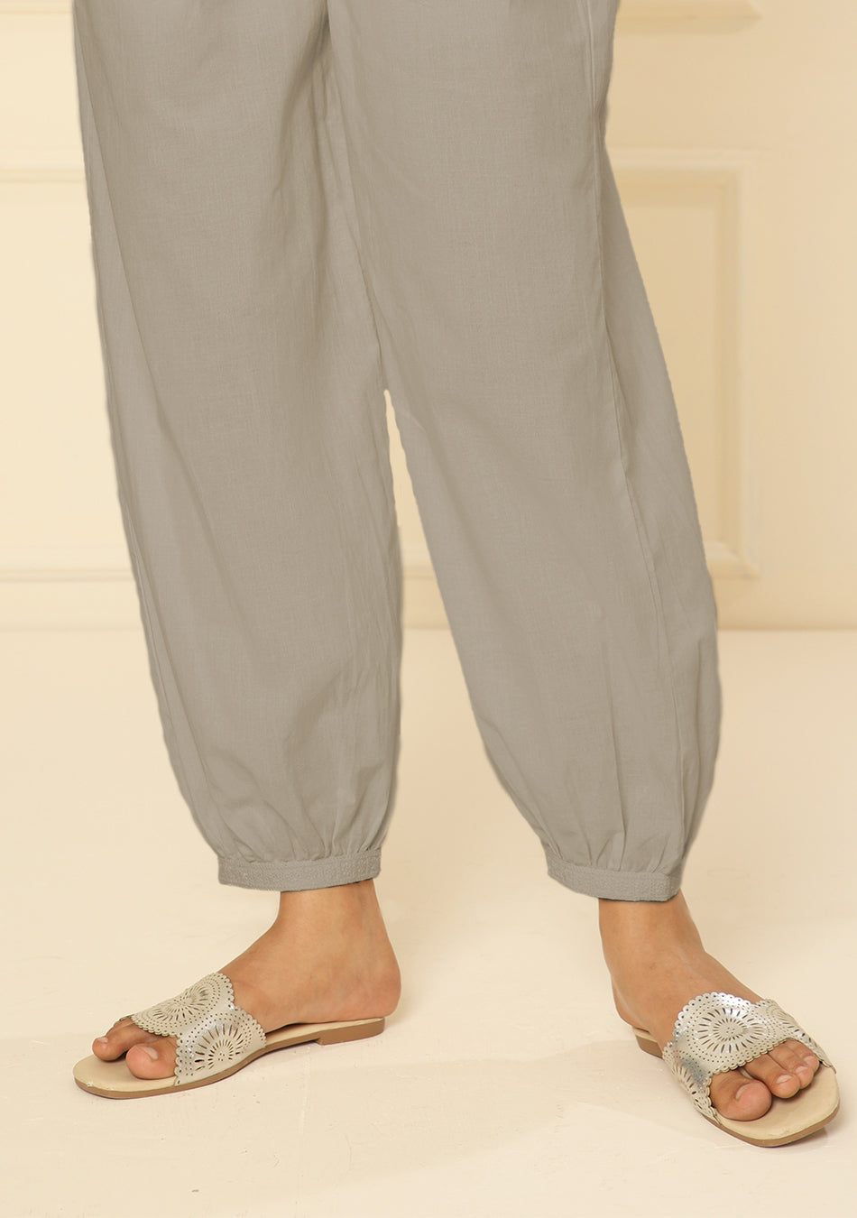 Ammanya STONE EMBROIDERED LACE CUFF PANT