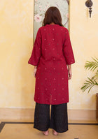 Garnet Grace Ikkat Kurta Set