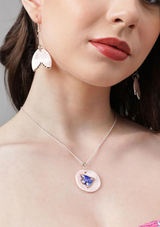 Rosy Fin Earring and Pendant Set