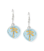Sky Blue Palm Leaf Earrings