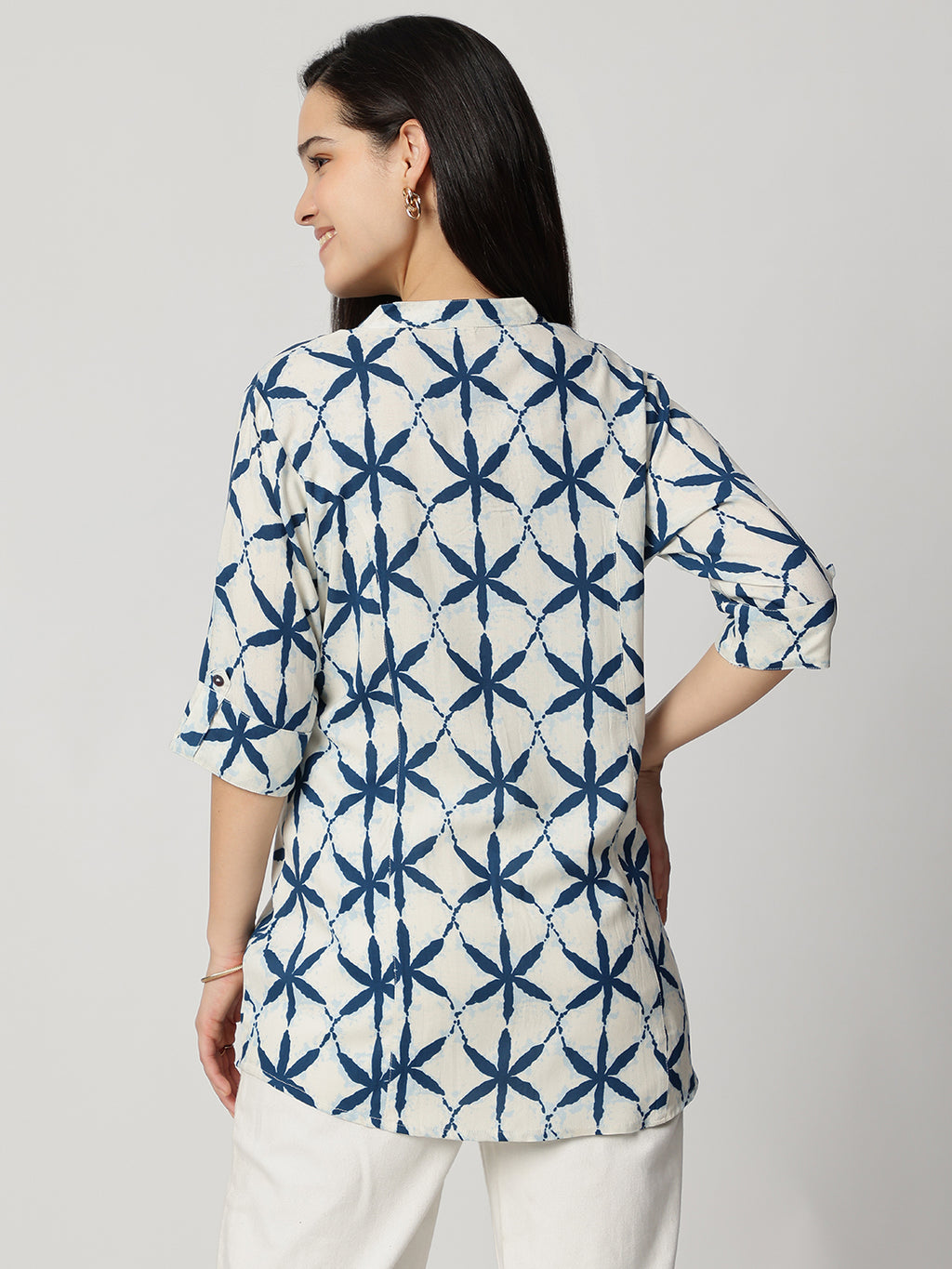 Ammanya Indigo Lattice Top