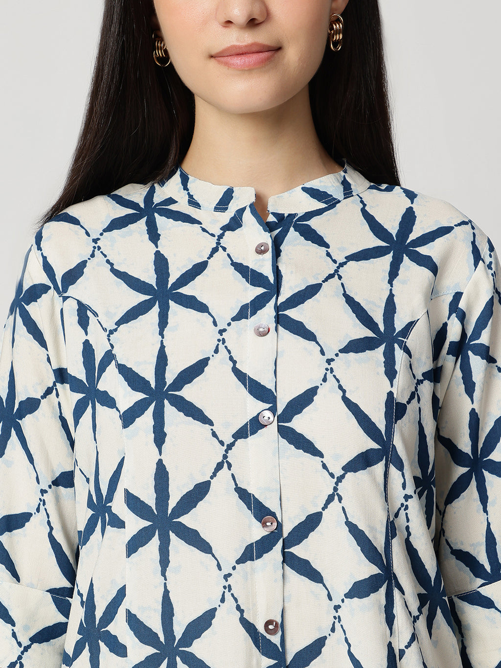 Ammanya Indigo Lattice Top
