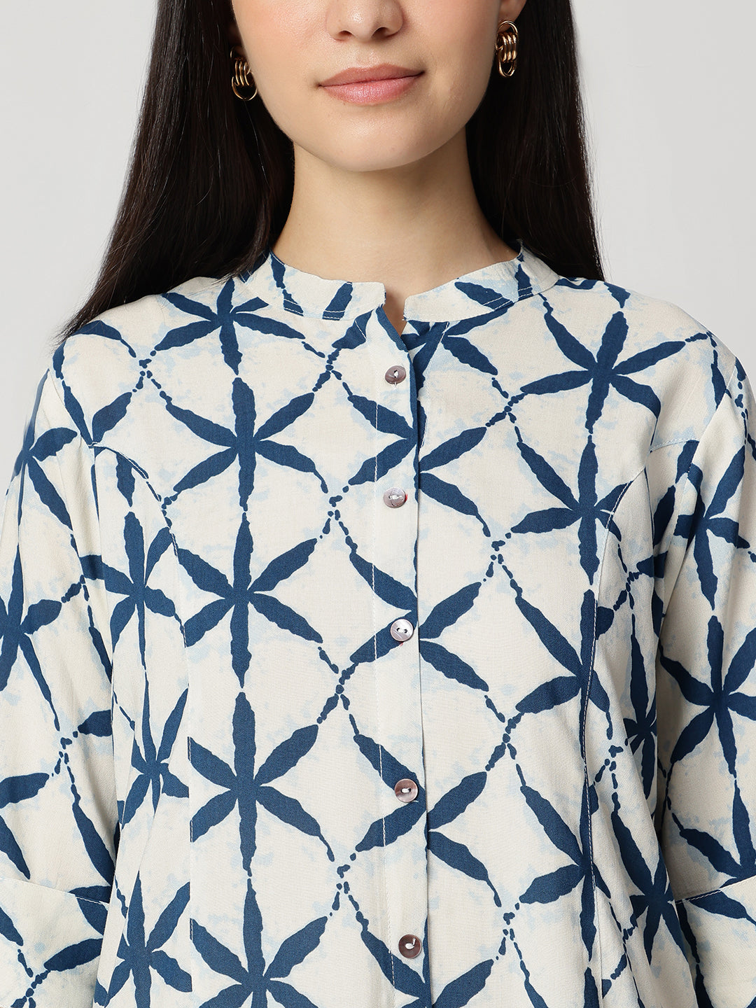Ammanya Indigo Lattice Top