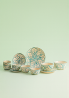 Aquamarine Mandala Dinnerset - Set of 8