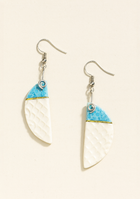 Intricate White Hemisphere Earrings