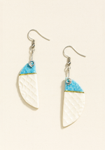 Intricate White Hemisphere Earrings