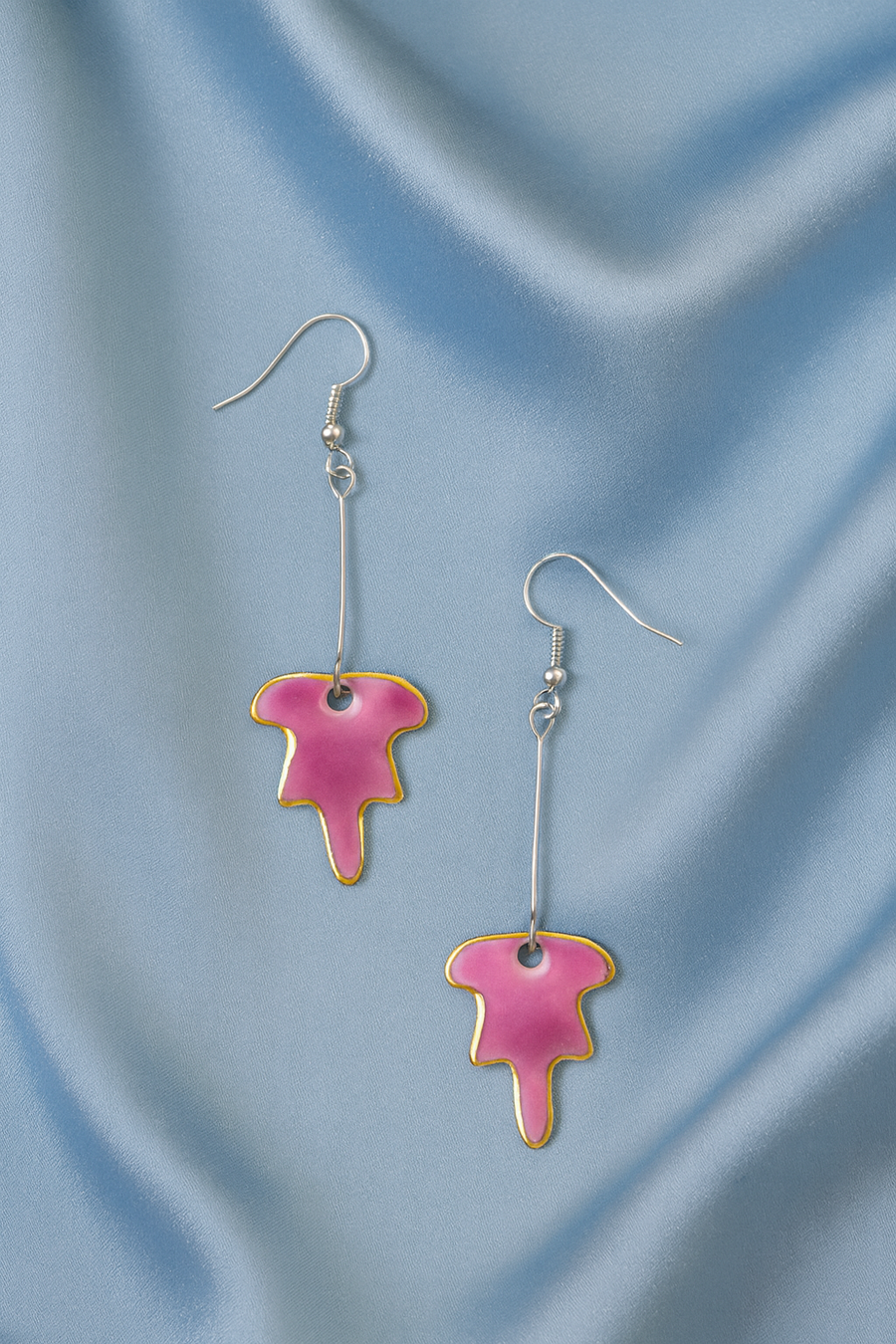 Pink Leaf Earrings