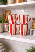 Ammanya HANDCRAFTED RED STRIPED MUG