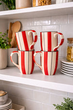 Ammanya HANDCRAFTED RED STRIPED MUG