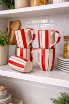 Ammanya HANDCRAFTED RED STRIPED MUG