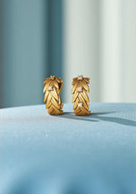 Golden Laurel Hoop Earrings
