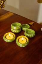 Lime Gleam Handcrafted Tea Light Holders