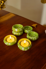 Lime Gleam Handcrafted Tea Light Holders