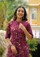 Maroon Floral Kurta